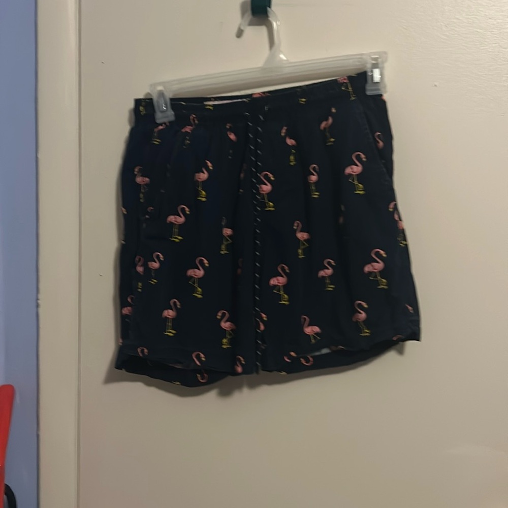 Huntington 1984 Beach Club S/30 Blue and Pink Flamingo Shorts